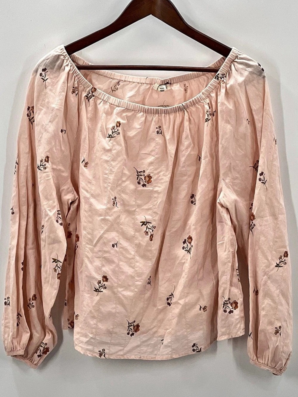 497 a.n.a Floral Cotton Blouse in Pink Large Like New